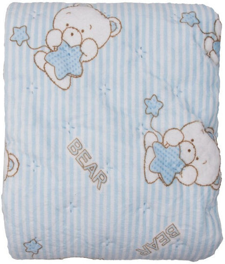 Kamtex Baby Quilt-Duvet Crib Cotton Light Blue 100x120cm