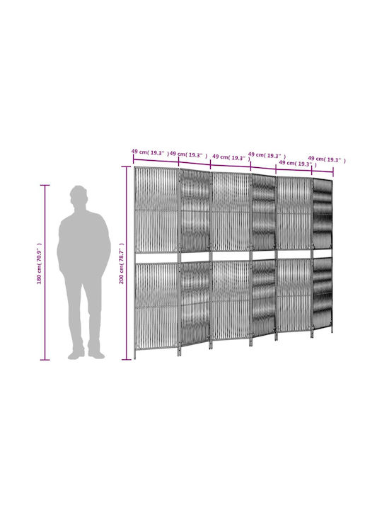 vidaXL Decorativ Paravan din Rattan 294x200cm