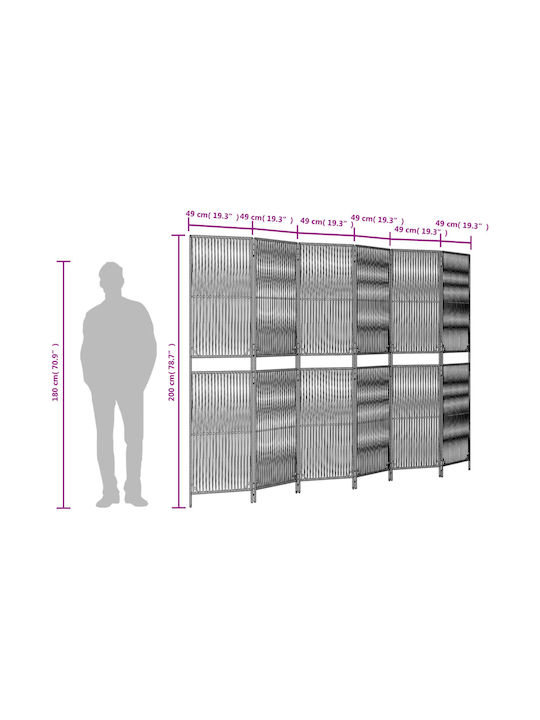 vidaXL Decorativ Paravan din Rattan 294x200cm