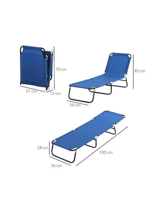 Liegestuhl Metallisch Garden Blau 188x56x28cm.