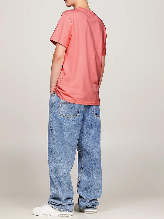 Tommy Hilfiger T-shirt Bărbătesc cu Mânecă Scurtă Roz