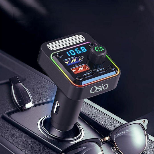 Osio FM Transmitter Αυτοκινήτου με Bluetooth / USB / Type-C