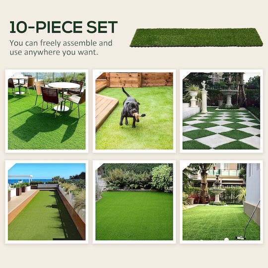 Outsunny Synthetic Foliage Panel 30x30cm 10pcs