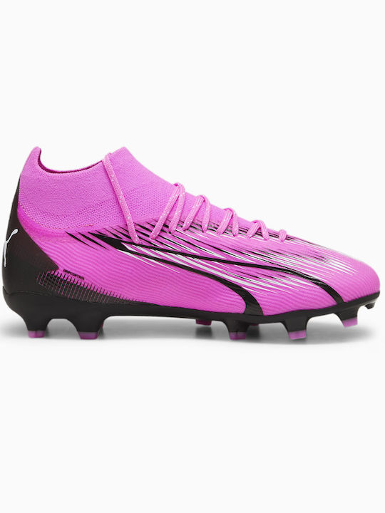 Puma Παιδικά Ποδοσφαιρικά Παπούτσια Ultra Pro Fg Ag Jr Geformt Rosa