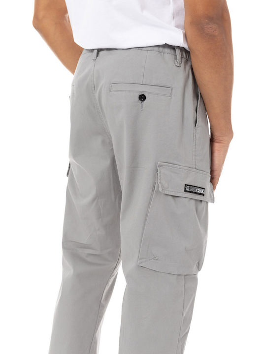 Pantaloni De Blugi Pentru Bărbați Cargo Cropped Elastic Cu Fit Relaxed Gri Deschis