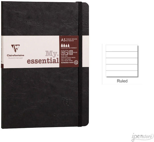 Clairefontaine Notebook 192 Sheets A5 Ruled Black