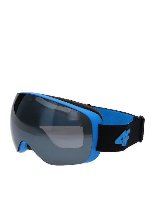 4F Ski- & Snowboardbrille Erwachsene Blau mit Linse in Schwarz Farbe