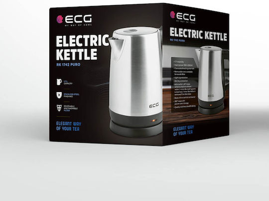 ECG Fierbător 1.7lt 2200W Argintiu