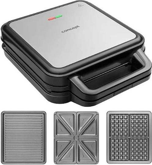 Concept Sandwich Maker with Removable Plates for for 2 Sandwiches Sandwiches 1200W Inox