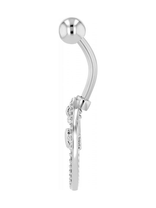 Akzent Bauchnabel Piercing aus Stahl 1,6mm Silber
