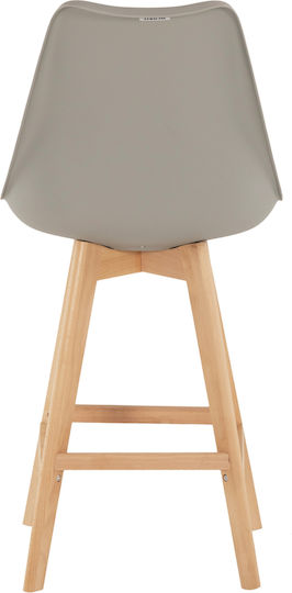 Stool Bar with Backrest made of Polypropylene Vegas Gray 4pcs 47x58x103cm
