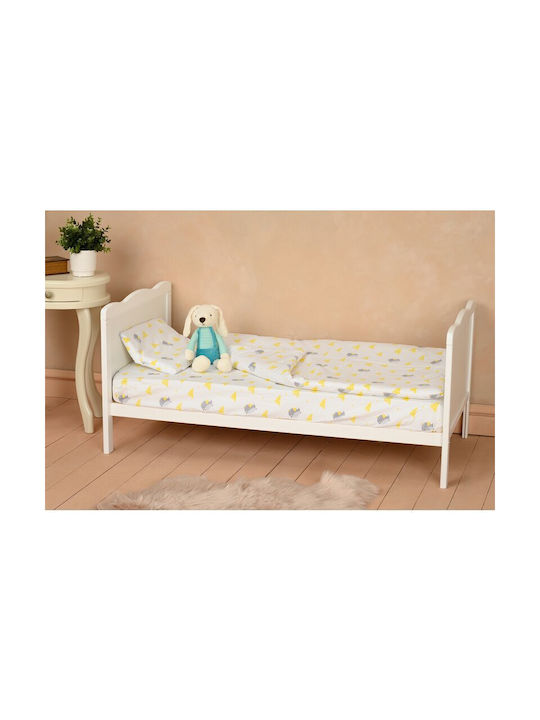 Qmini Cearșaf pentru bebeluși Pentru Patut Bumbac Alb 120x60buc