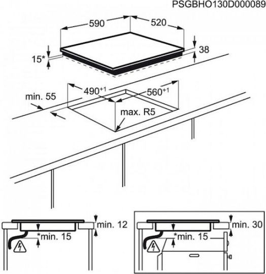 Electrolux Κεραμική Εστία με Πλαίσιο Αυτόνομη 59x52εκ.