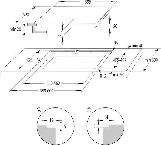 Gorenje Επαγωγική Εστία Αυτόνομη 59x52εκ.