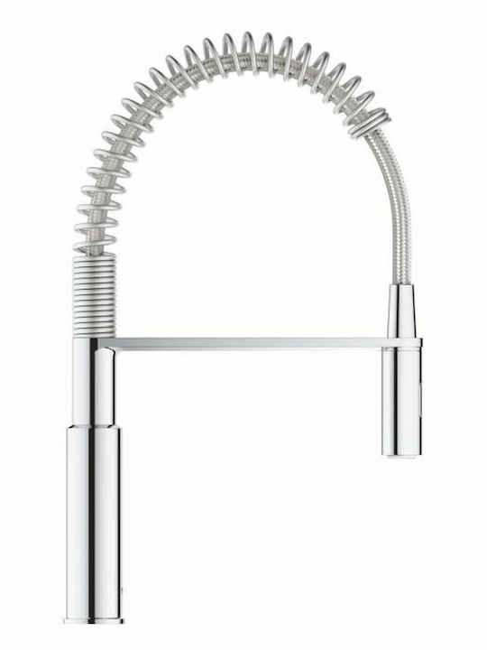 Grohe Get Küchenarmatur Zähler mit Spirale Edelstahl Silber