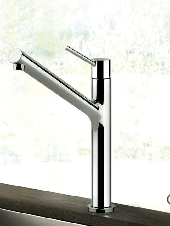 Gessi Thalium Kitchen Faucet Counter with Pull-Out Spray Silver