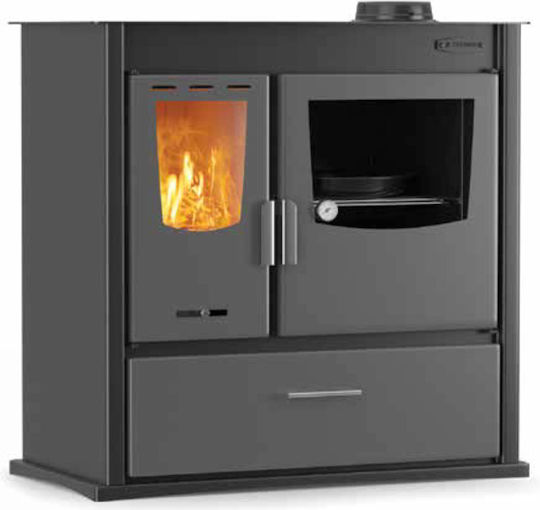 Thermiki ATS Plus Stove 900 Steel Wood Stove with Oven 12.36kW Gray