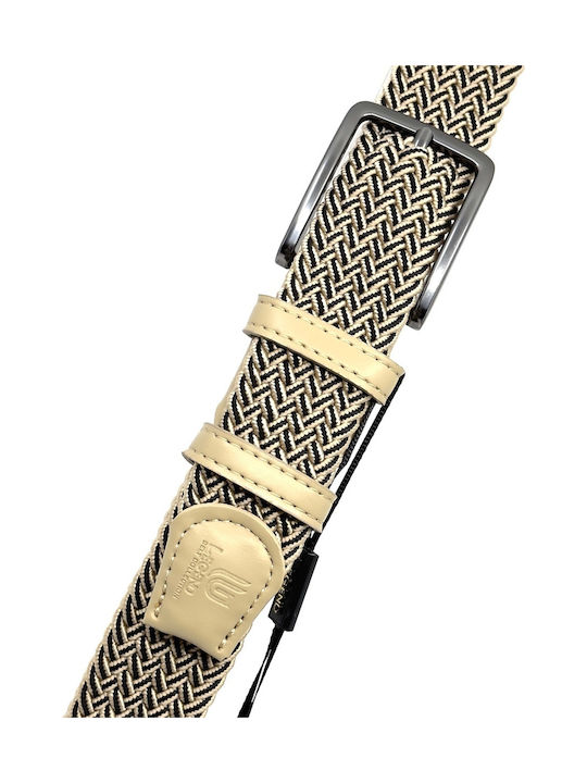Elastic Men's Belt Knitted Beige