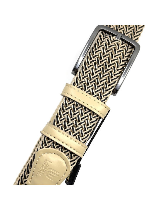 Elastic Men's Belt Knitted Beige