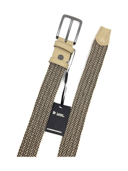 Elastic Men's Belt Knitted Beige
