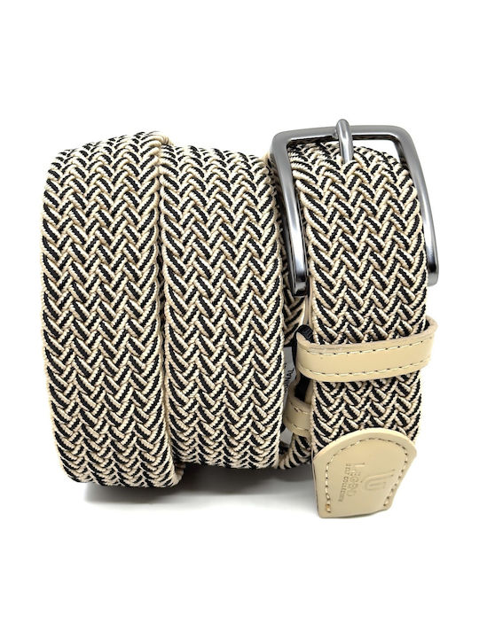 Elastic Men's Belt Knitted Beige