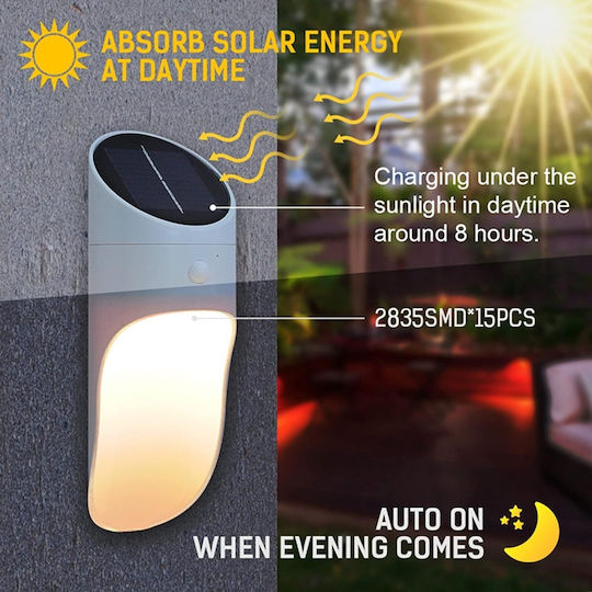 Wall Mounted Solar Light Traffic light 0.37W with Motion Sensor and Photocell IP65