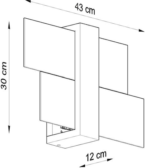 Sollux Feniks Modern Lumină de Perete cu Soclu E27 Maro 50x20x20cm