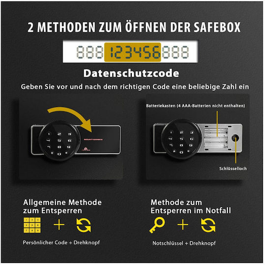 Costway Safe with Digital Lock L40xW30xH31cm EL10001