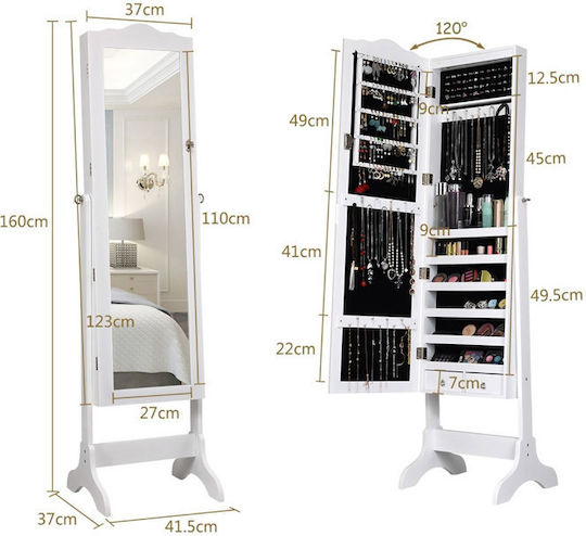 Costway Oglindă De Podea Dreptunghiulară 160x41.5cm