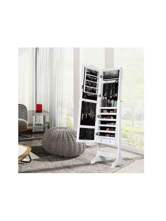 Costway Floor Mirror with White Wooden Frame 160x41.5cm