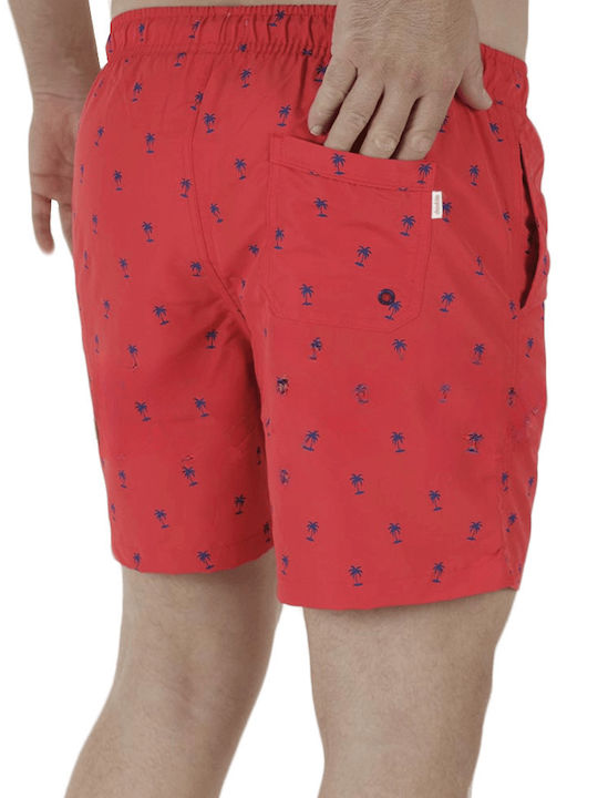 Double Men's Swimwear Bermuda Red with Patterns