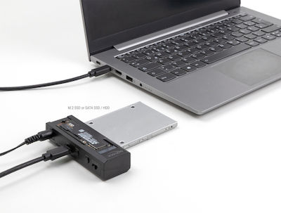 DeLock Dockingstation für 2 Festplatten PCIe/SATA 2.5" / M.2 (2230)" / M.2 (2242)" / M.2 (2260)" / M.2 (2280)" mit USB-C Verbindung (64253)