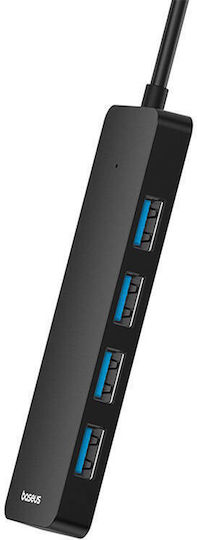 Baseus Ultrajoy Series USB 3.0 Хъб 4 порта с връзка USB-A Черен