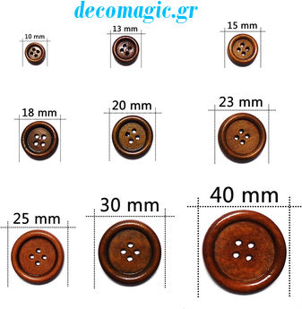 Wooden Buttons 1pcs