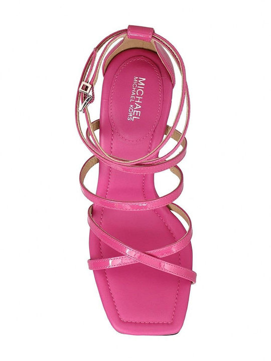 Imani Leather Sandals Cerise