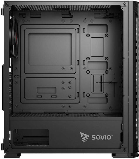 Savio SHADOW X2 Геймърско бюро Midi Tower Компютърна кутия със страничен прозорец Черен