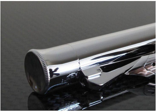 Graf Von Faber-Castell Pena de Scris Medium Albastră din Oțel cu Cerneală Albastră