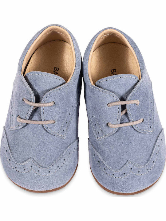 Babywalker Pantofi De Botez Din Piele Oxfords Albăstrui