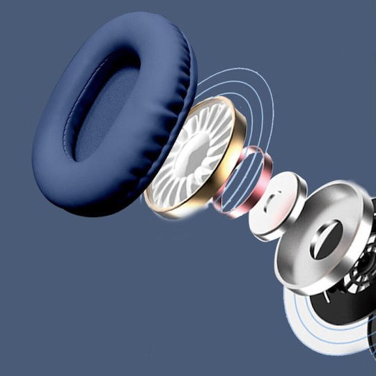 Andowl Q-MAX11 Bluetooth Wireless On Ear Headphones with Radio with 8 hours of Operation Blue