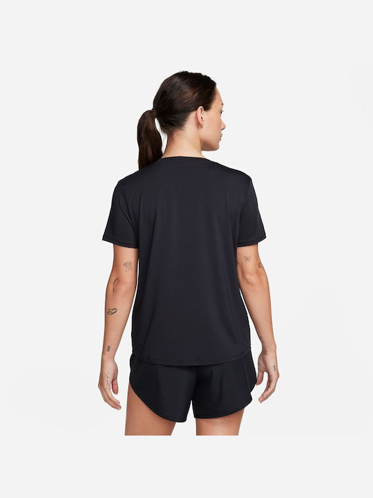 Nike One Classic Γυναικείο Αθλητικό Crop T-shirt Πουά Μαύρο