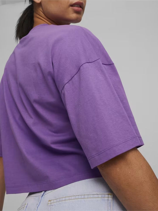 Puma Better Classics Femeie Supradimensionat Tricou Violet