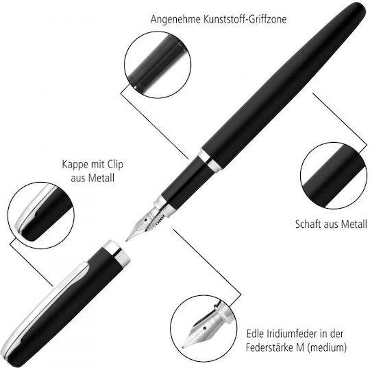 Σετ Στυλό Ballpoint με Πένα Μαύρο