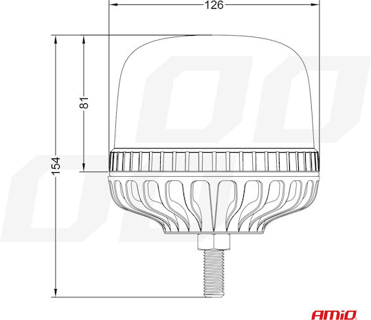 AMiO Φάρος Αυτοκινήτου LED 12 / 24V 15.4cm με Λευκό / Πορτοκαλί Φωτισμό