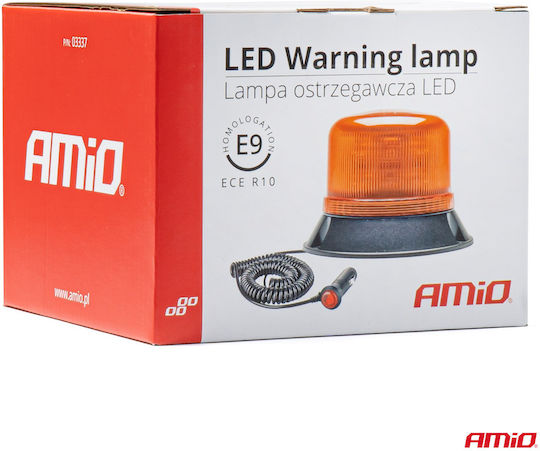 AMiO Φάρος Αυτοκινήτου LED 12 / 24V 11.5cm με Πορτοκαλί Φωτισμό