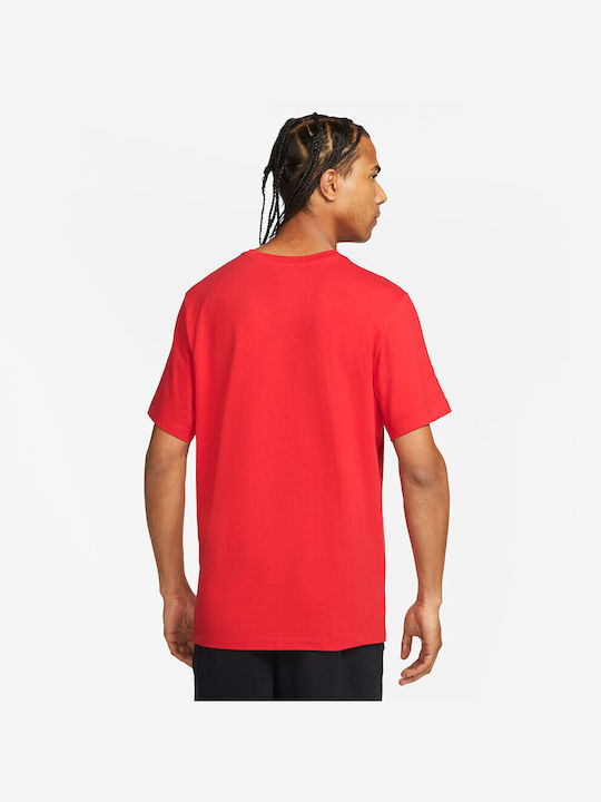 Nike University Ανδρική Αθλητική Μπλούζα Κοντομάνικη Dri-Fit University Red