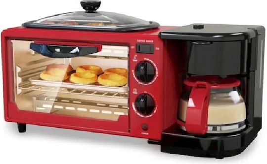 Raf 3 Ηλεκτρικός Φούρνος Καφετιέρα R.5308r 3 In 1 Breakfast Maker