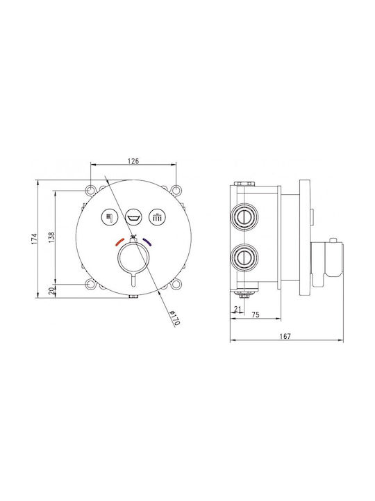 Inter Ceramic Combiner Robineți Încorporați Pentru Duș