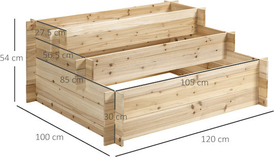 Outsunny Spruce Wood Planter Ανθοστήλη Ξύλινη 120x54εκ.