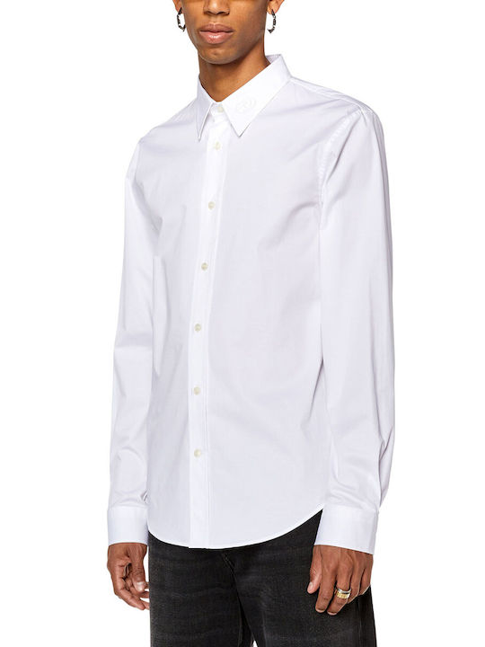 Diesel Men's Shirt Long Sleeve Cotton White