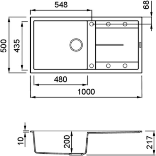 Elleci Unico 480 Ένθετος από Συνθετικό Γρανίτη Μ100xΠ50cm